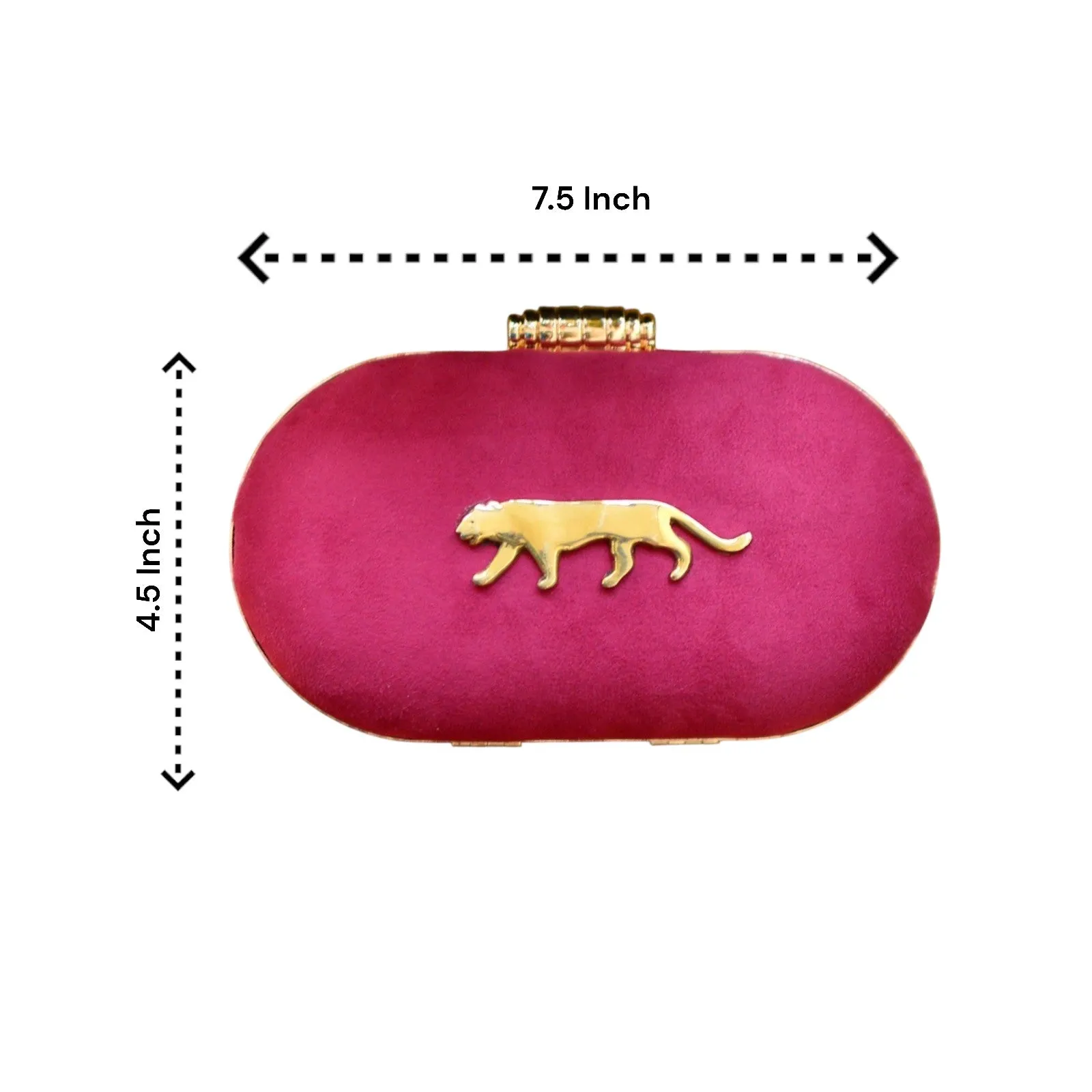Exclusive Hot Pink Clutch with Jaguar Design