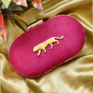 Exclusive Hot Pink Clutch with Jaguar Design