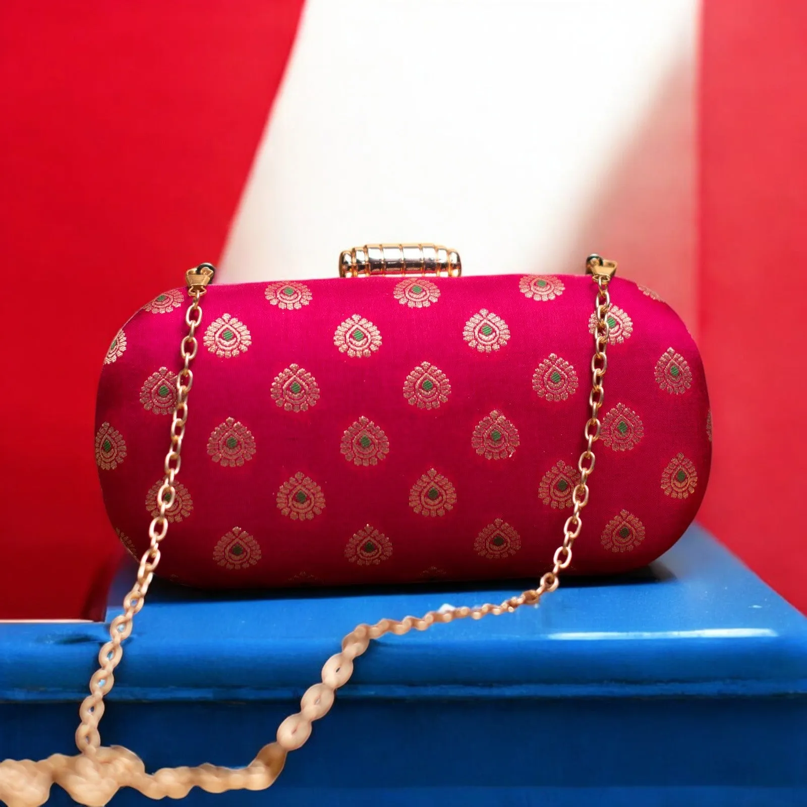 Exclusive Hot Pink Zari Clutch