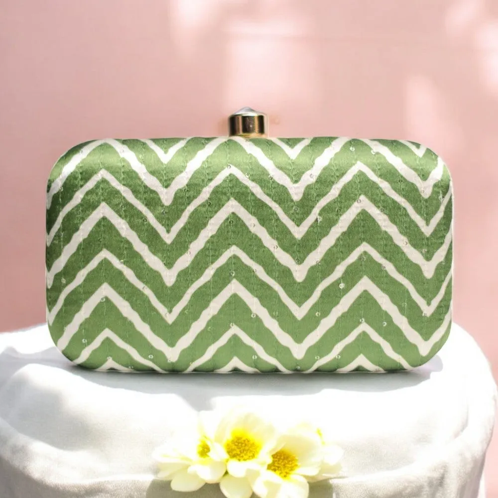 Exclusive Lehariya Green Clutch