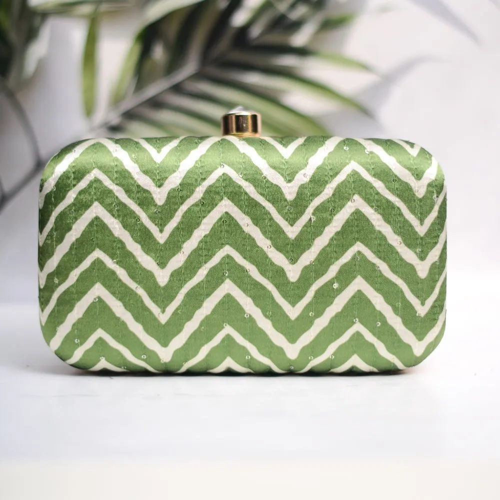 Exclusive Lehariya Green Clutch
