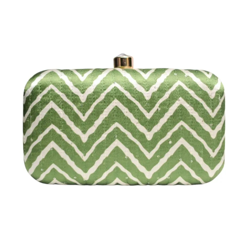 Exclusive Lehariya Green Clutch