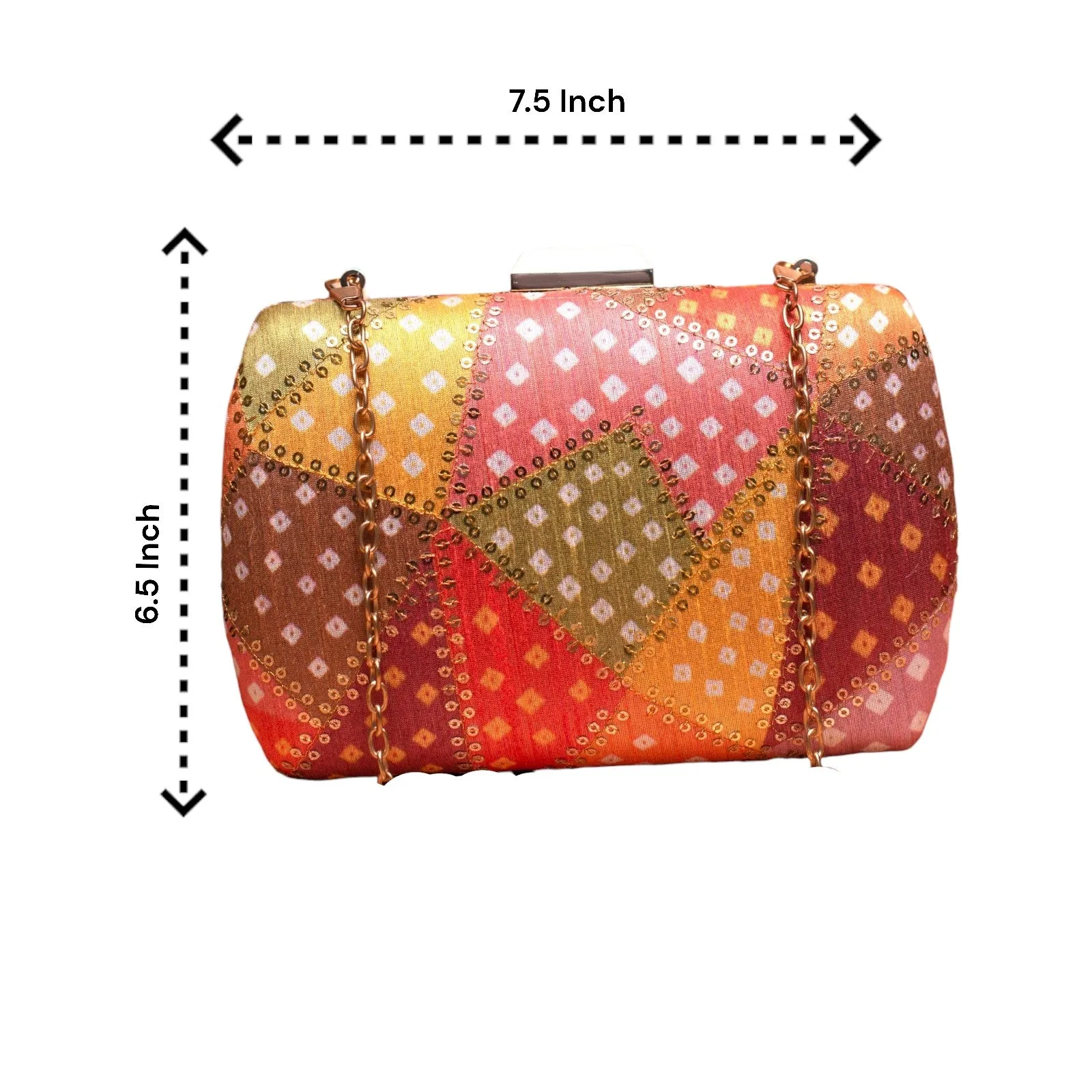 Exclusive Multicolor Patch Work Clutch