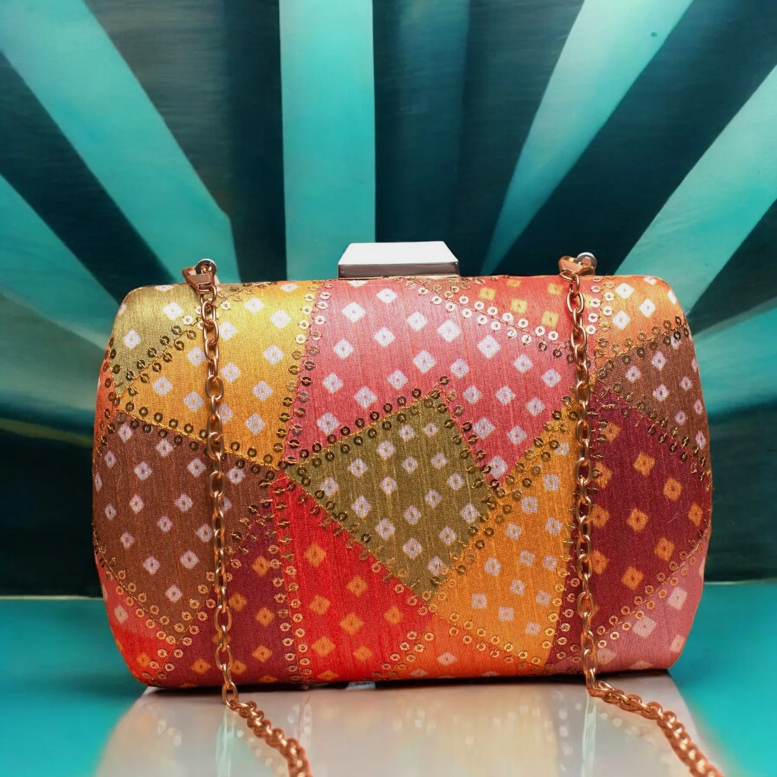 Exclusive Multicolor Patch Work Clutch