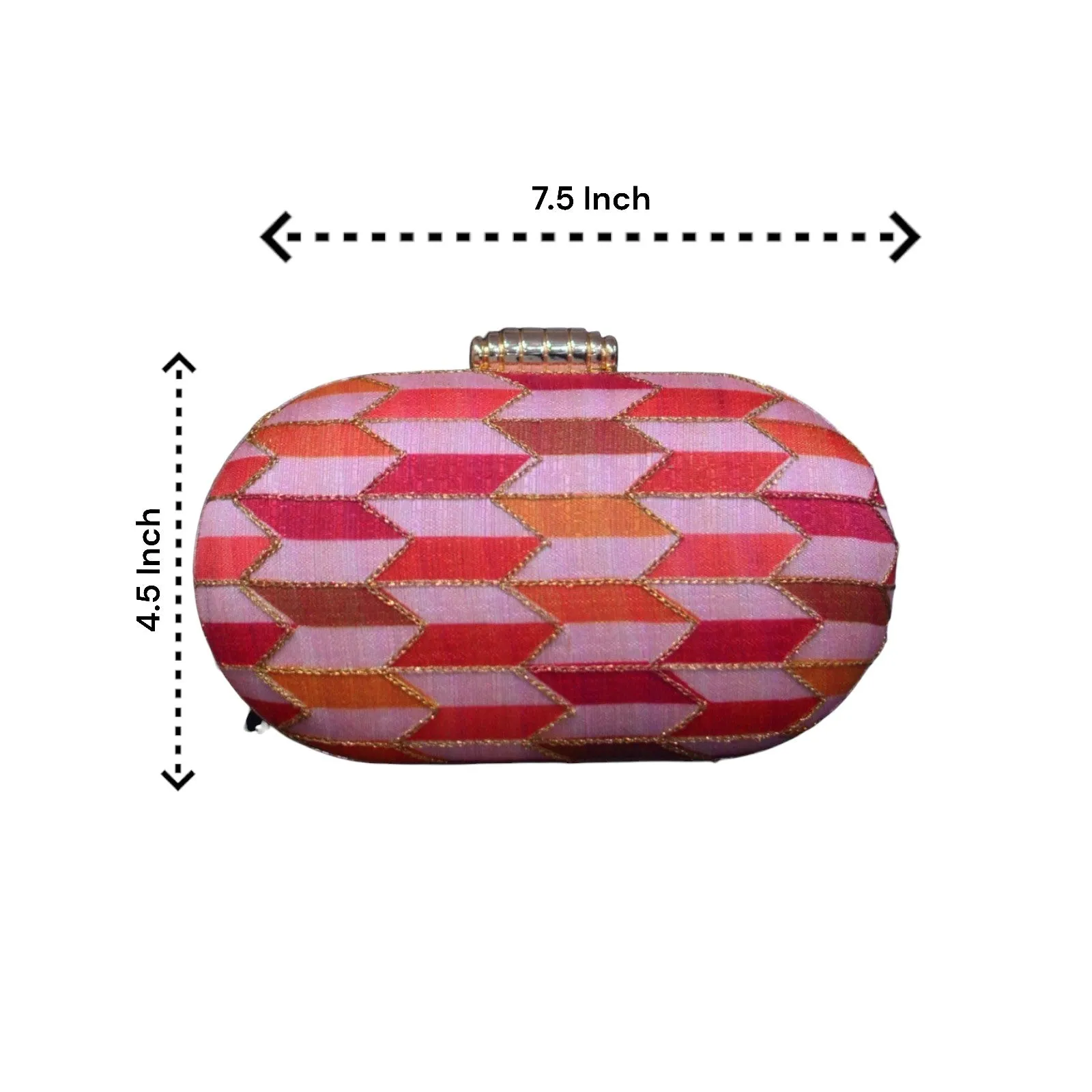 Exclusive Pink cylindrical Shape Clutch with Checkers design