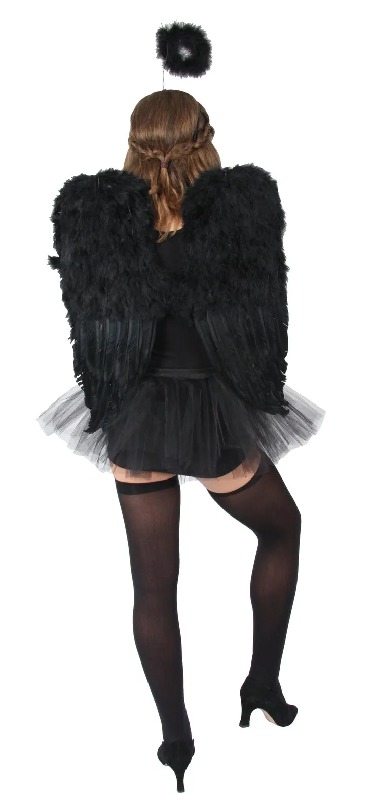 Extra Large 54cm x 60cm Black Angel Wings