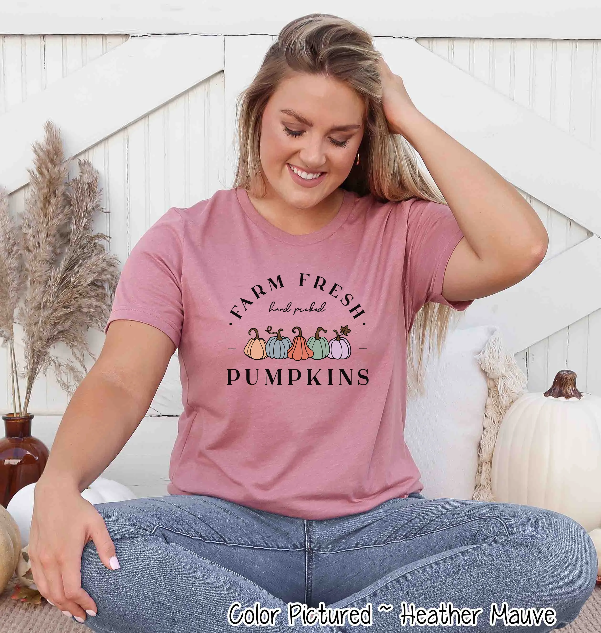 Farm Fresh Colorful Pumpkins Fall Tee