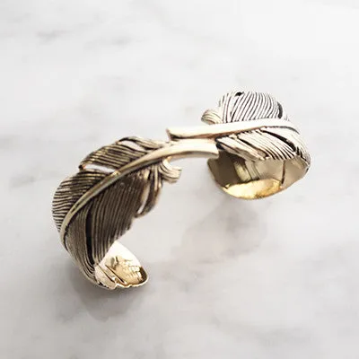 Feather Bangle Gold-Black