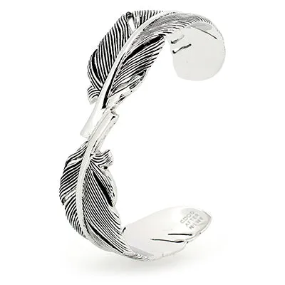 Feather Bangle Silver-Black