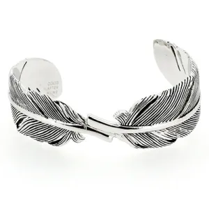 Feather Bangle Silver-Black