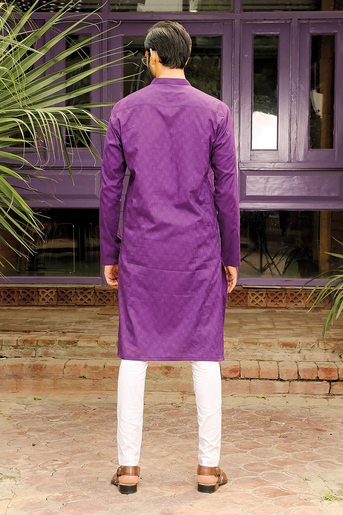 Feather Pattern Jacquard Kurta
