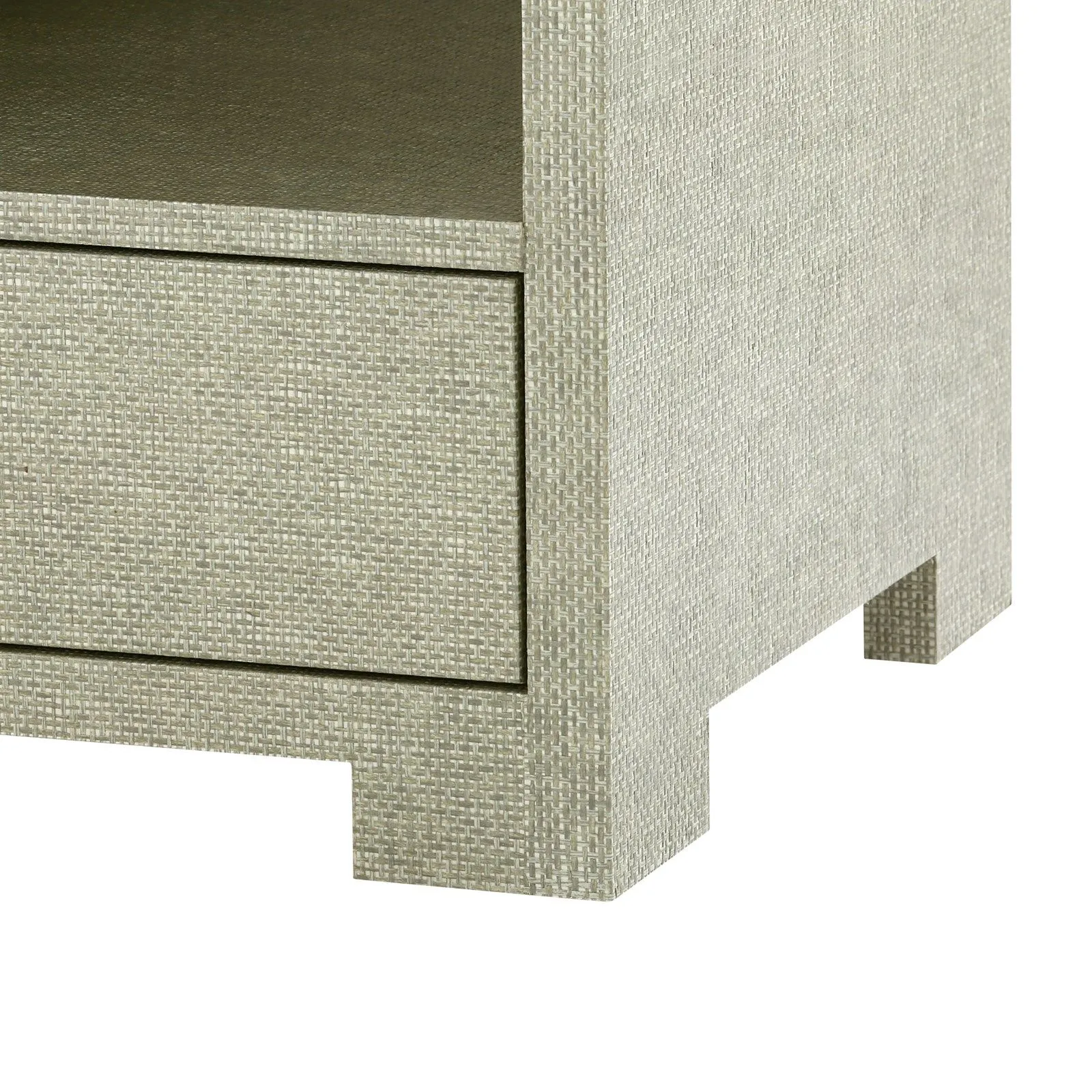 Fedor 2-Drawer Side Table / Moss Gray Tweed