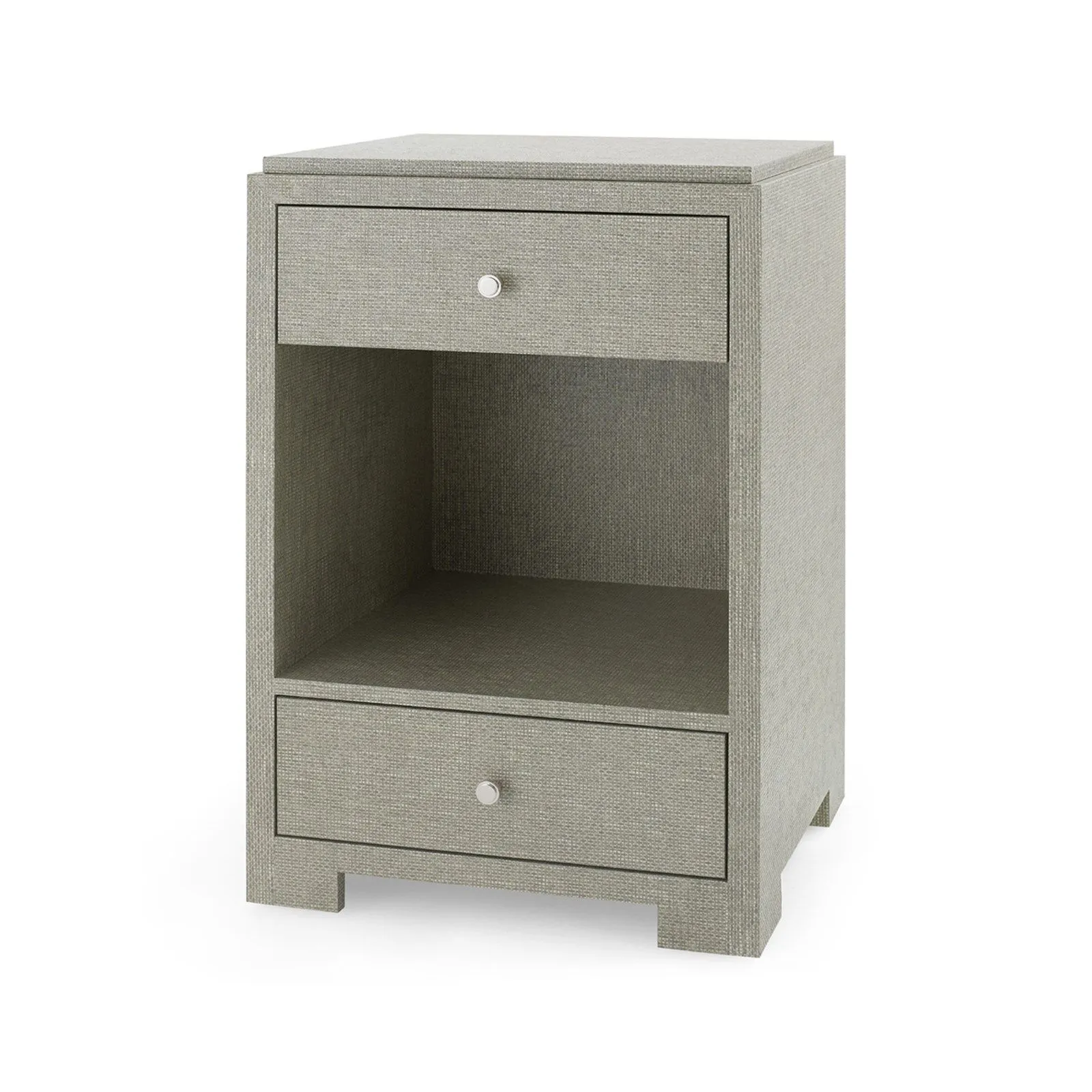 Fedor 2-Drawer Side Table / Moss Gray Tweed