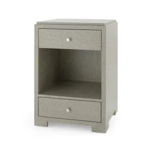 Fedor 2-Drawer Side Table / Moss Gray Tweed