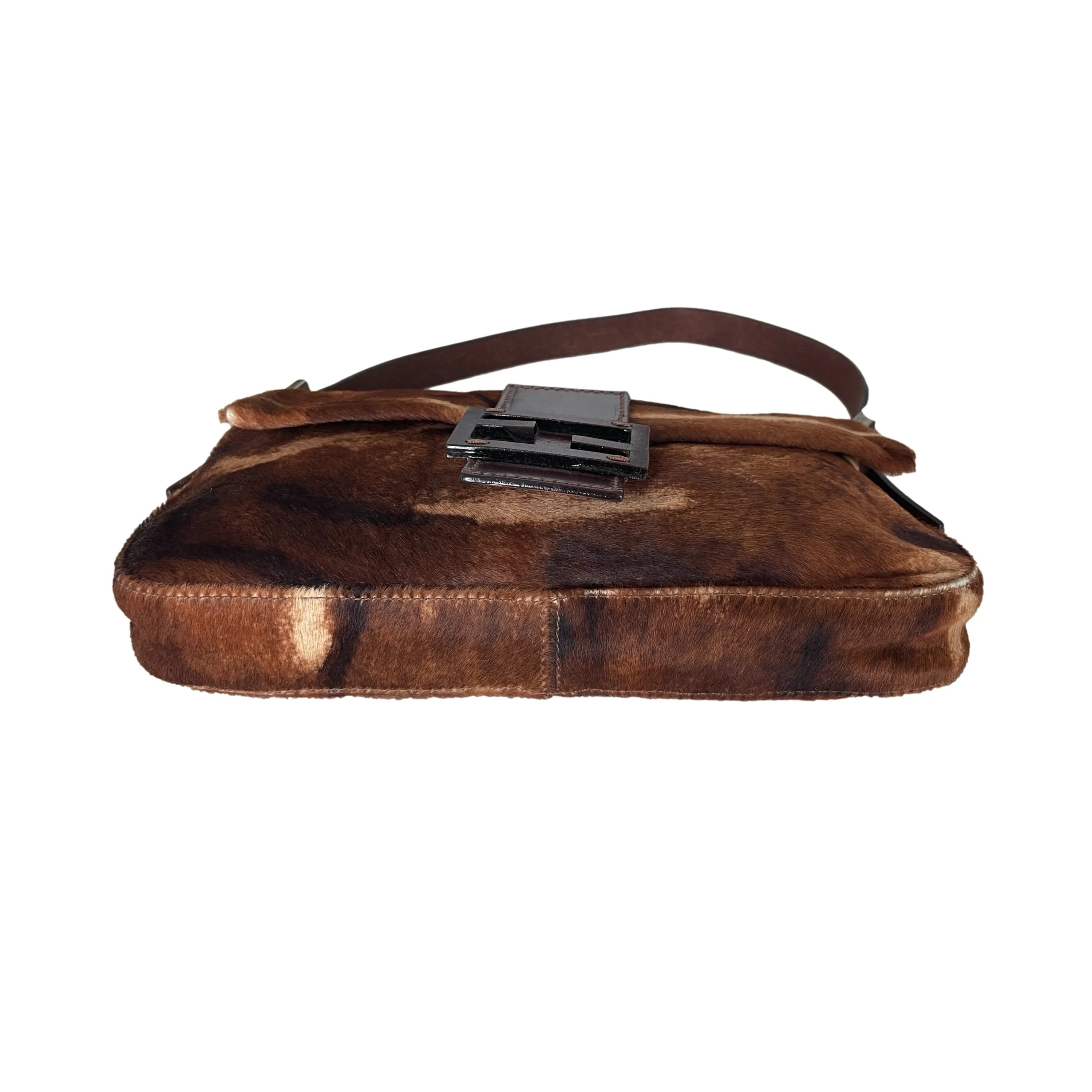Fendi Brown Calf-Hair Baguette Bag