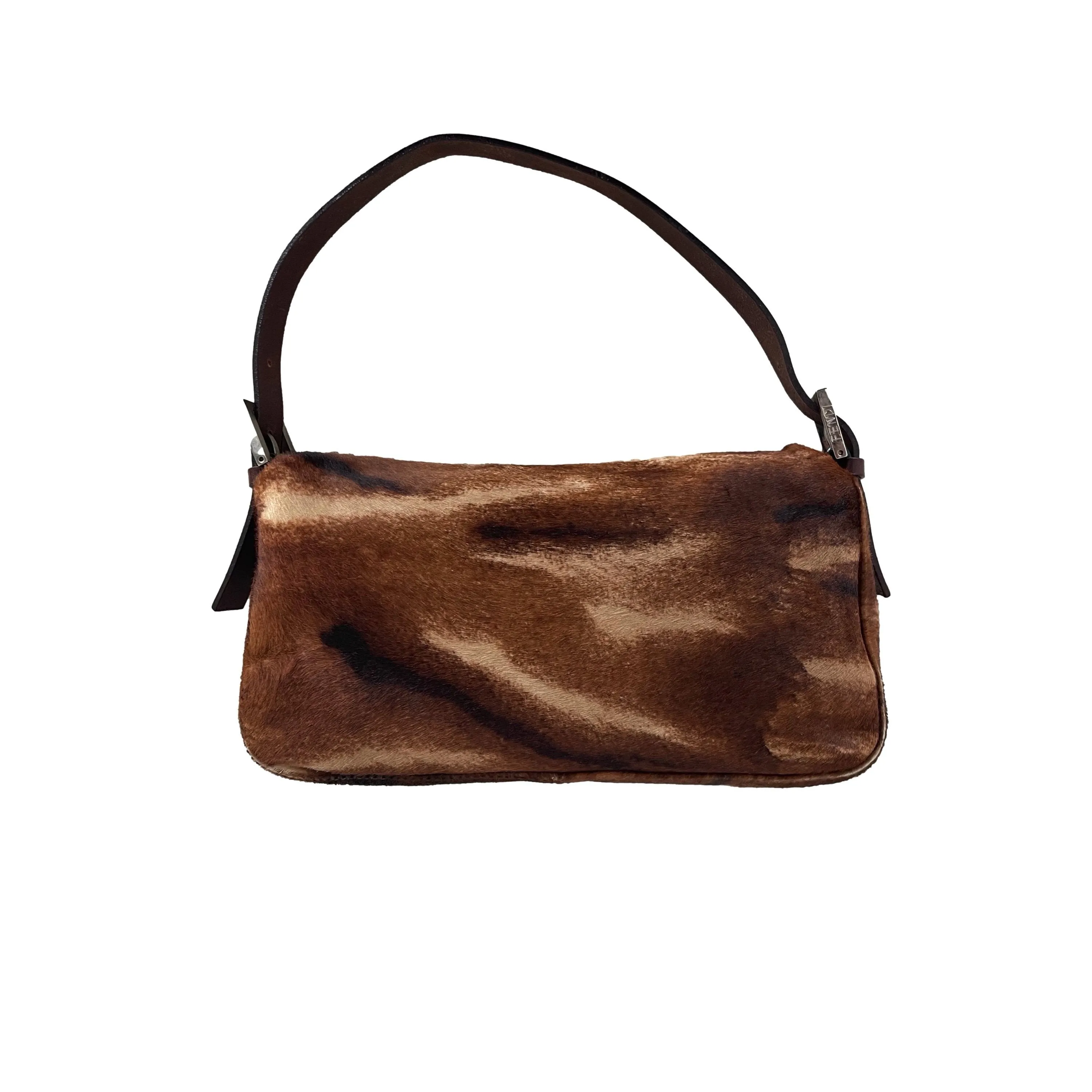 Fendi Brown Calf-Hair Baguette Bag