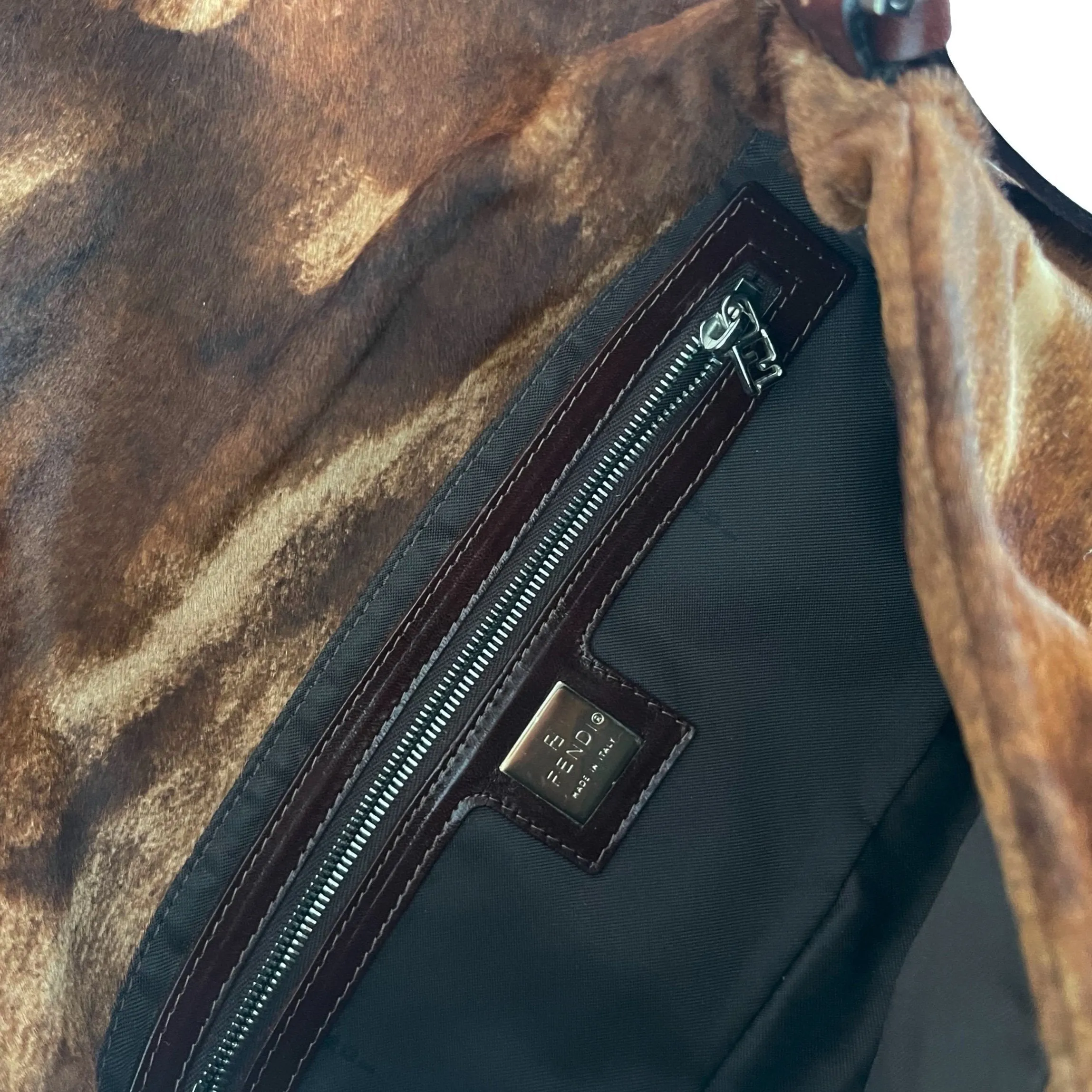 Fendi Brown Calf-Hair Baguette Bag
