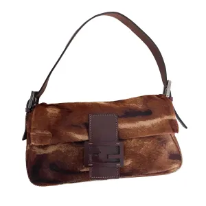 Fendi Brown Calf-Hair Baguette Bag