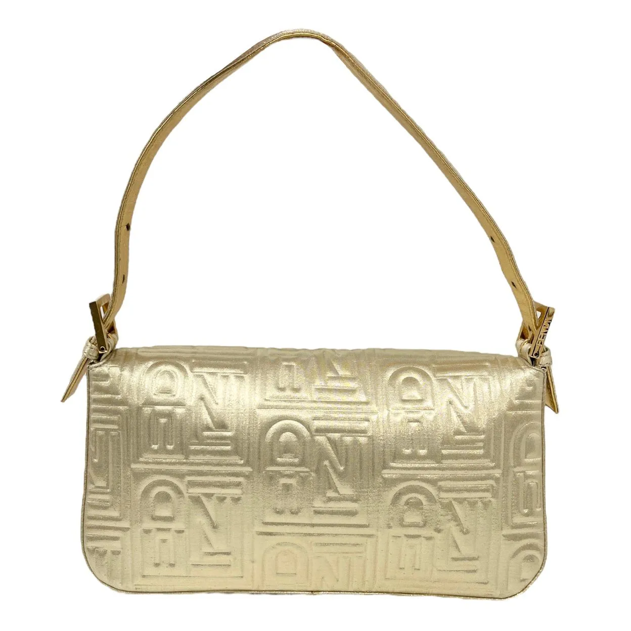 Fendi Gold Embossed Baguette