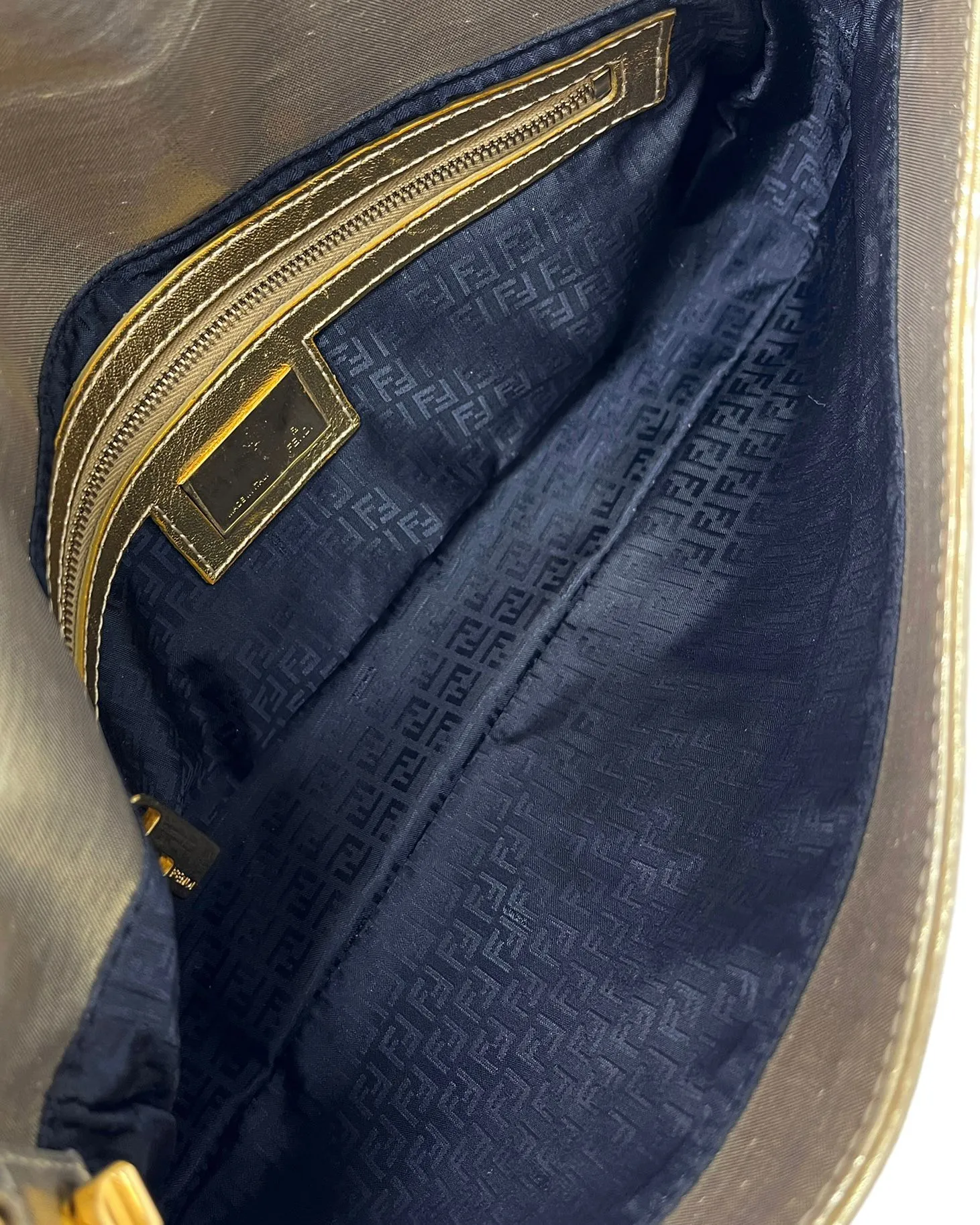 Fendi Gold Embossed Baguette