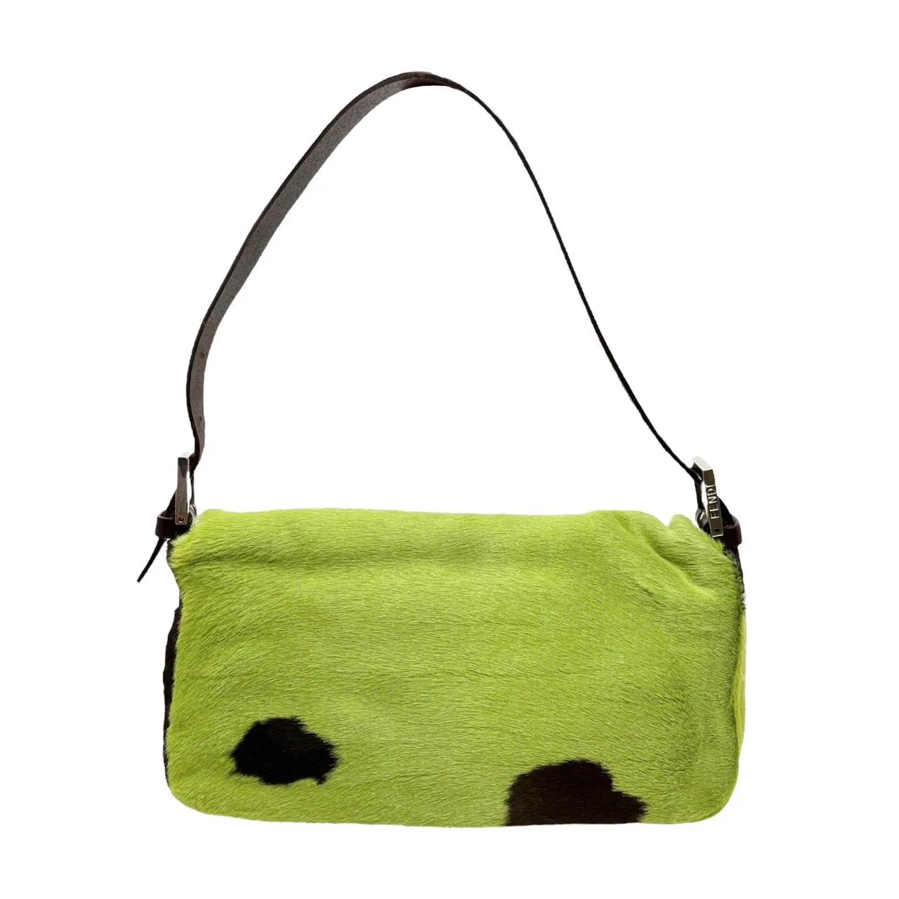 Fendi Green Cow Print Baguette