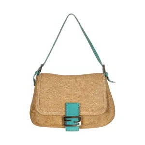 Fendi Jute Blue Baguette