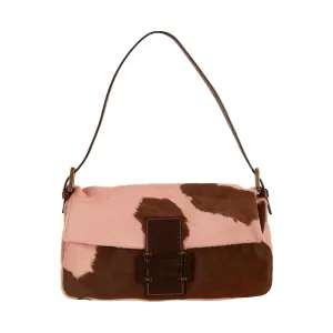 Fendi Pink Cow Print Baguette