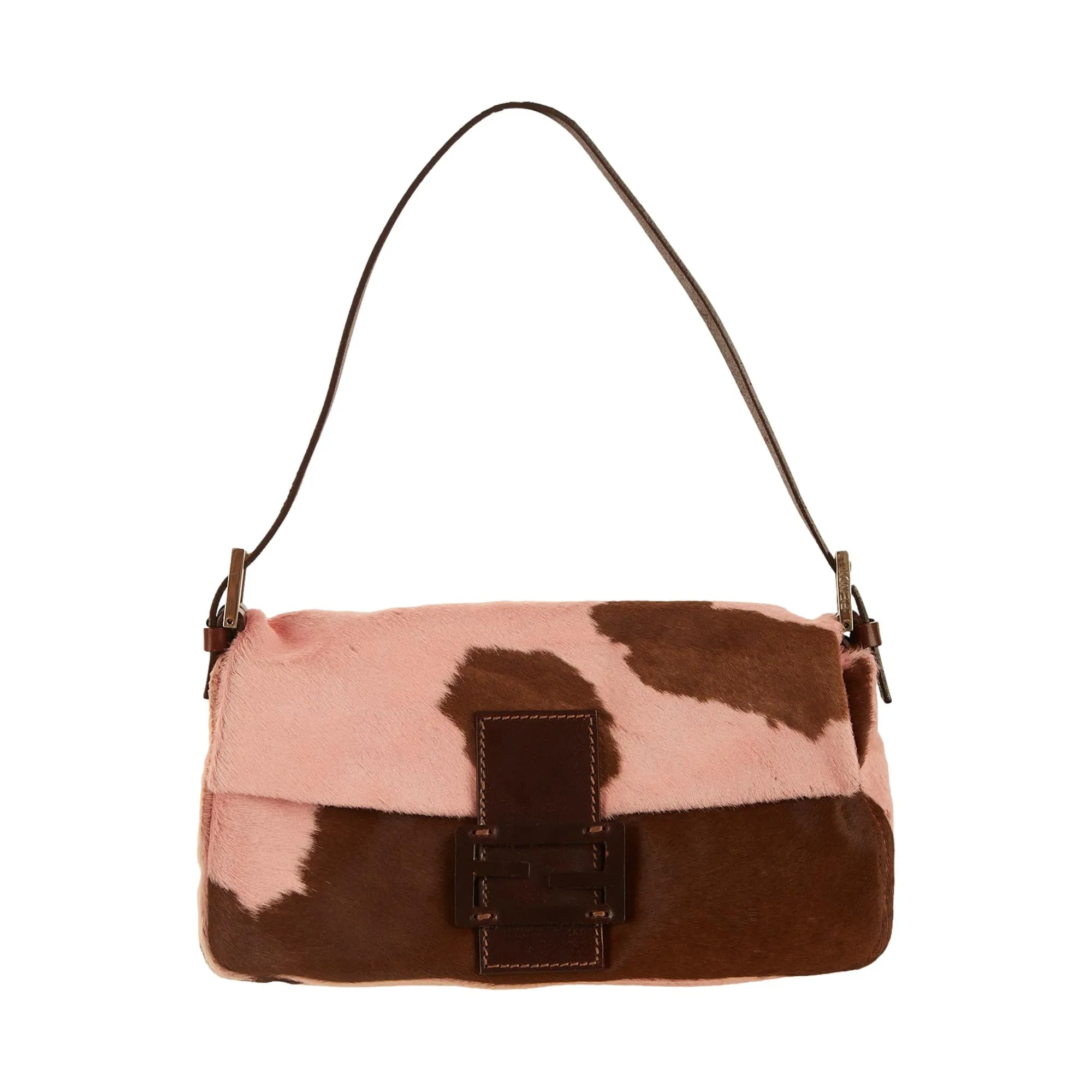 Fendi Pink Cow Print Baguette