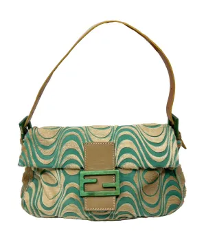 Fendi Turquoise Calf Hair Baguette