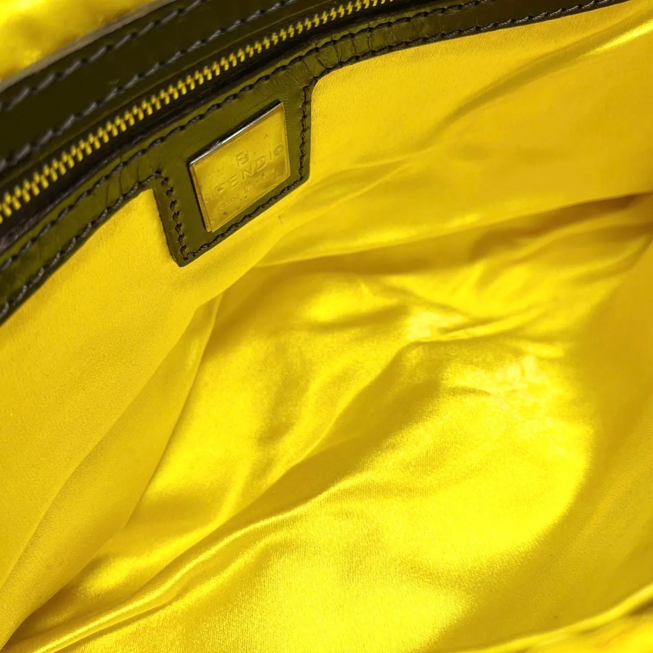 Fendi Yellow Crochet Baguette Bag