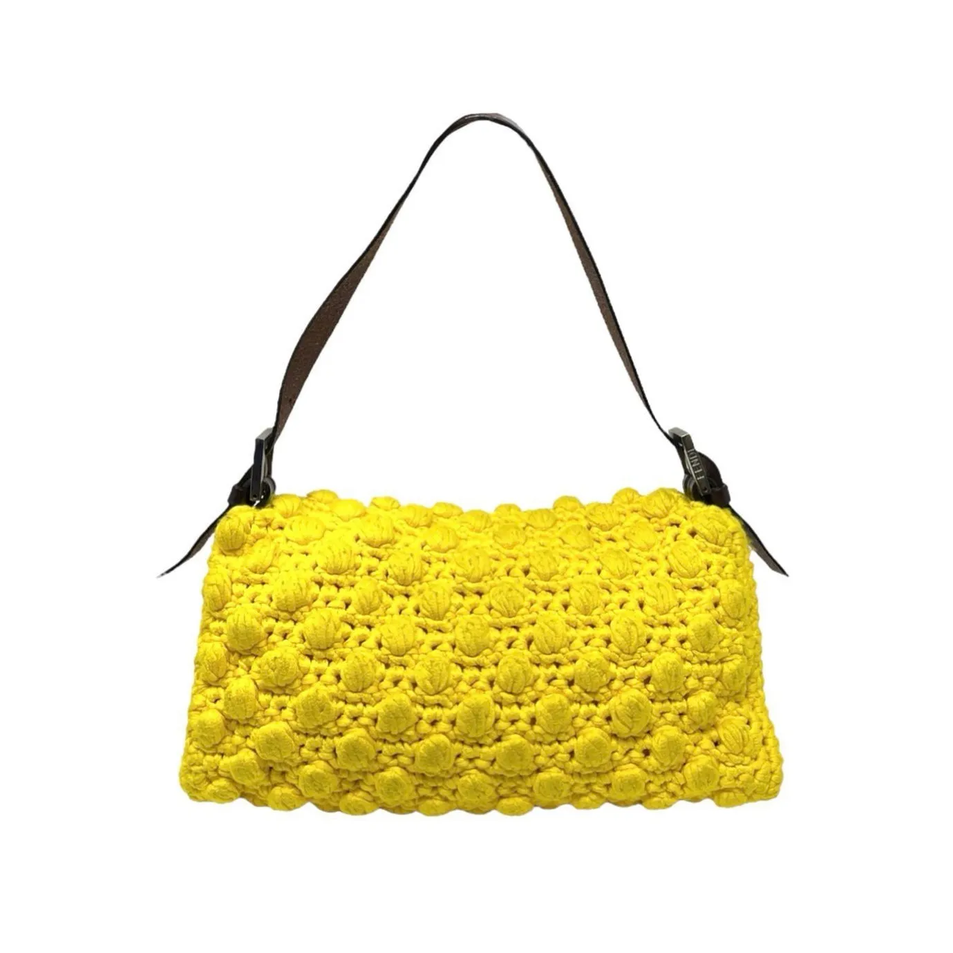 Fendi Yellow Crochet Baguette Bag