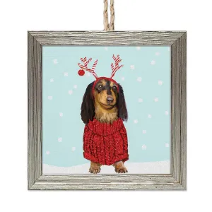 Festive Dachshund Holiday Ornament