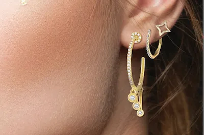 Festive Diamond Hoops