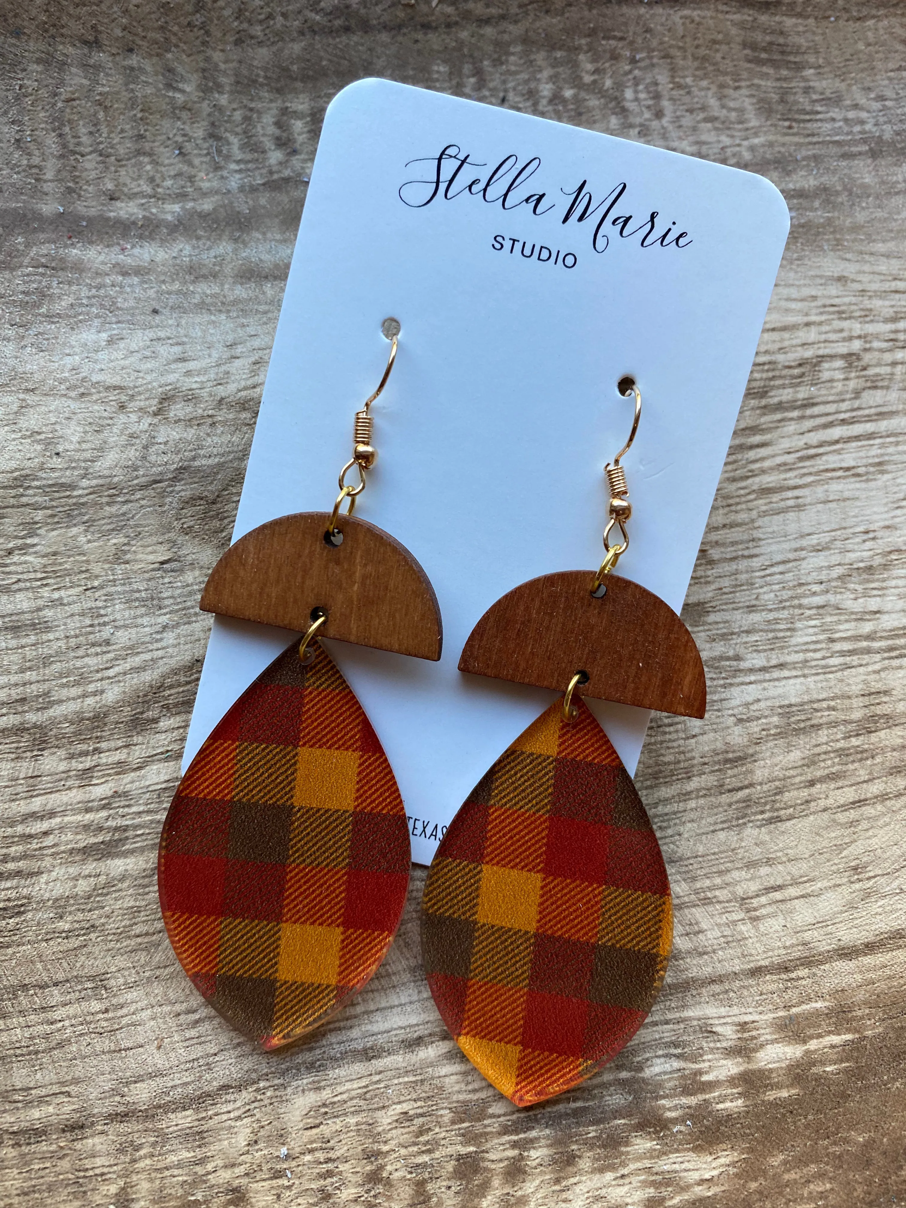 Festive Fall Plaid Acrylic Earrings