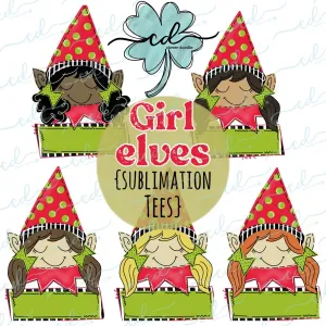 {Festive Girl Elf} SUBLIMATION Tee