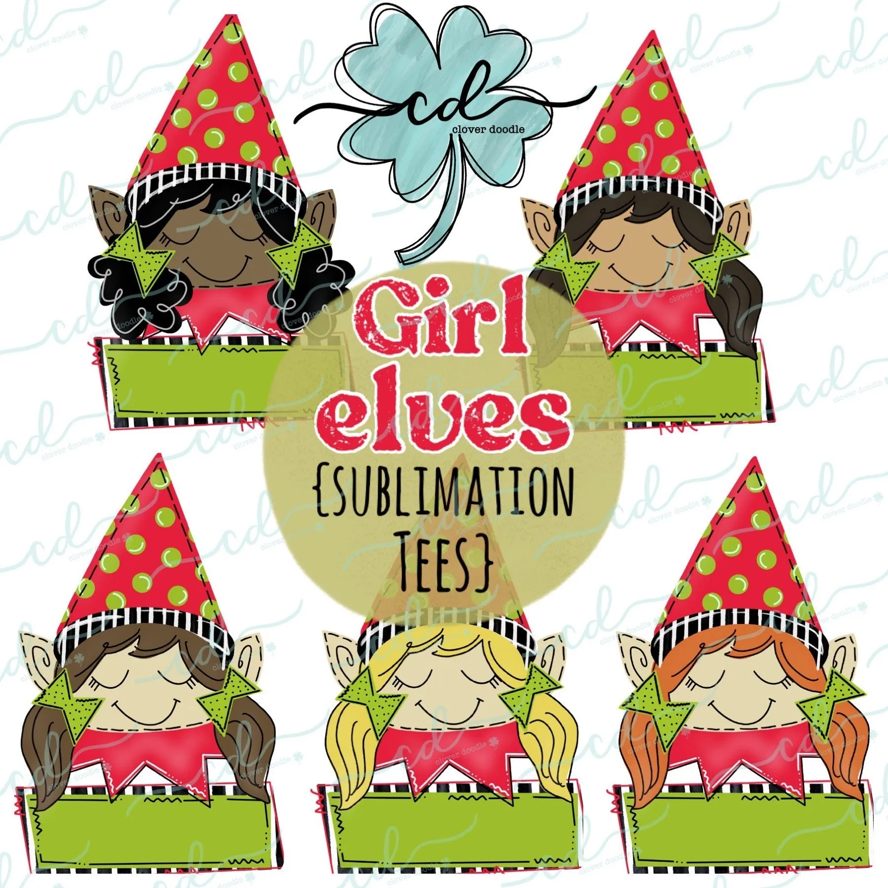 {Festive Girl Elf} SUBLIMATION Tee