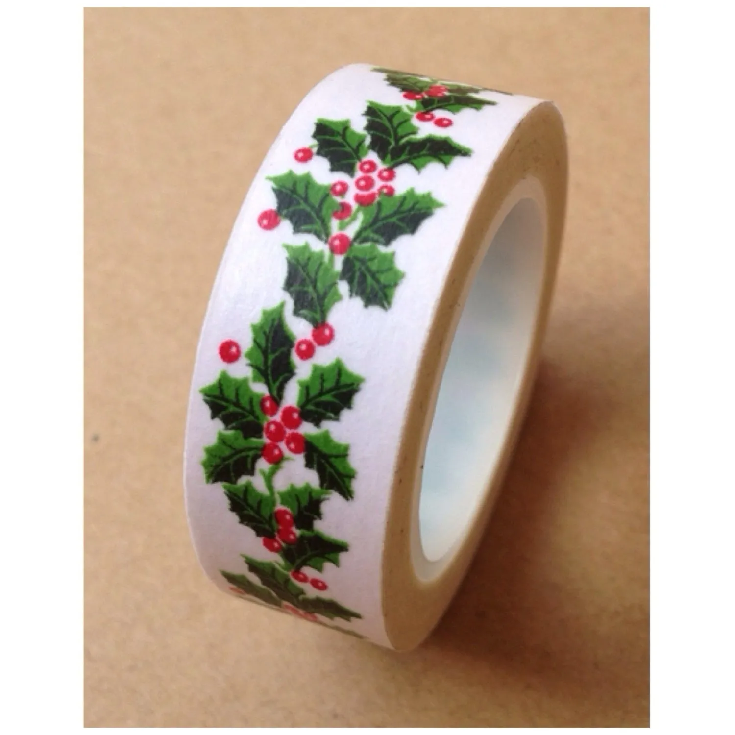Festive Holly Leaves Washi Tape 15mm WT531