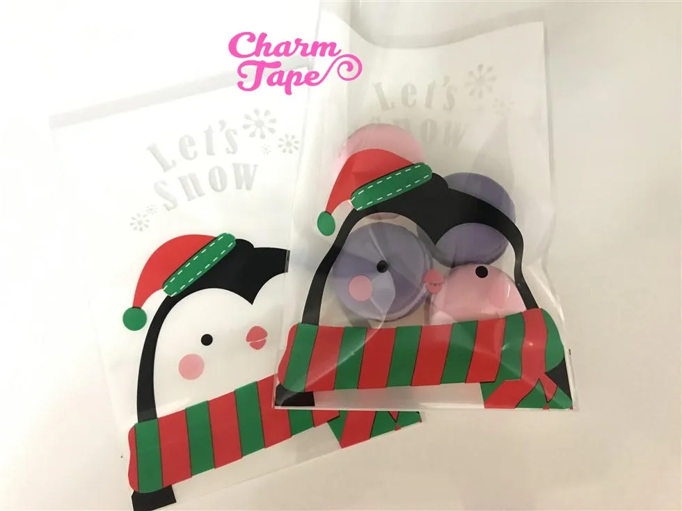 Festive Penguin / Santa Gift Bags Cello Bag - Party bags Set of 20/50/100 14x20 cm CB31
