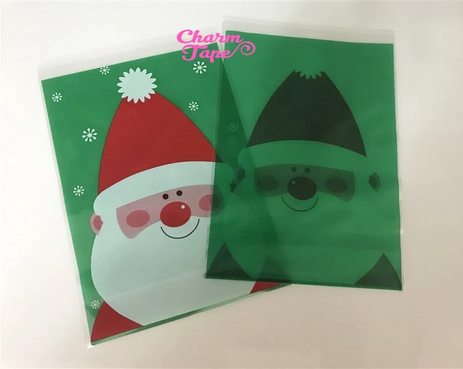 Festive Santa Claus Gift Bags Cello Bag - Party bags Set of 20/50/100 14x20 cm CB32