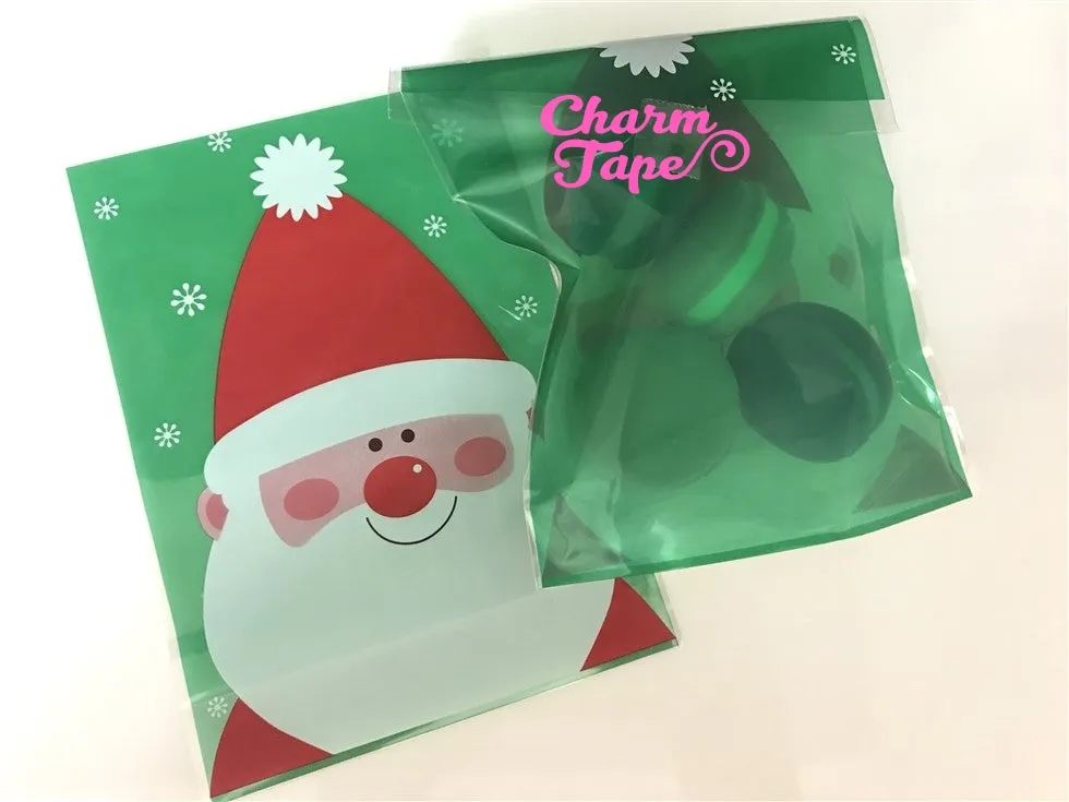 Festive Santa Claus Gift Bags Cello Bag - Party bags Set of 20/50/100 14x20 cm CB32