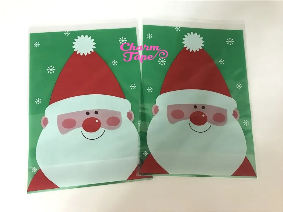 Festive Santa Claus Gift Bags Cello Bag - Party bags Set of 20/50/100 14x20 cm CB32