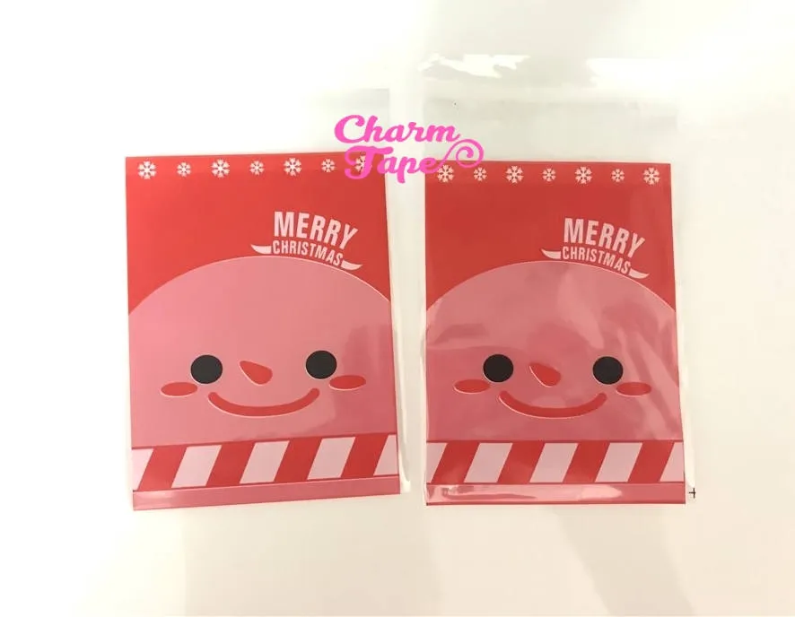 Festive Santa or Snowman Gift Bags Cello Self-adhesive Cookie bag - Favors Party bags 20/50/100 bags 7x10cm CB71 CB72