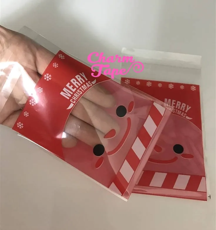 Festive Santa or Snowman Gift Bags Cello Self-adhesive Cookie bag - Favors Party bags 20/50/100 bags 7x10cm CB71 CB72