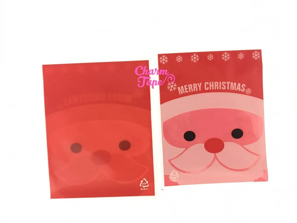 Festive Santa or Snowman Gift Bags Cello Self-adhesive Cookie bag - Favors Party bags 20/50/100 bags 7x10cm CB71 CB72