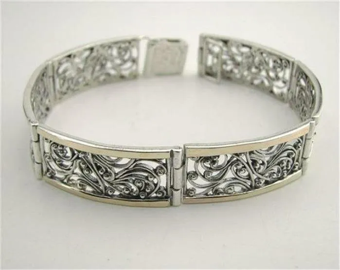 Filigree Bracelet 925 Sterling Silver  Gorgeous Handmade Hadar Designers (S