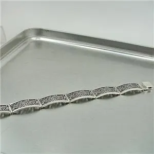 Filigree Bracelet 925 Sterling Silver  Gorgeous Handmade Hadar Designers (S