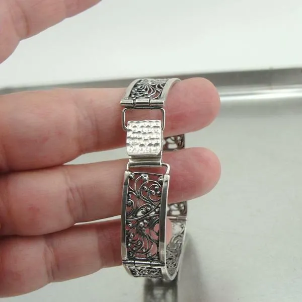 Filigree Bracelet 925 Sterling Silver  Gorgeous Handmade Hadar Designers (S