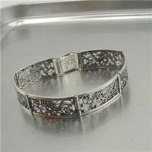 Filigree Bracelet 925 Sterling Silver  Gorgeous Handmade Hadar Designers (S