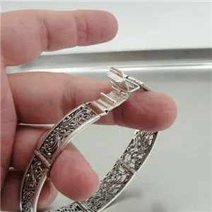 Filigree Bracelet 925 Sterling Silver  Gorgeous Handmade Hadar Designers (S