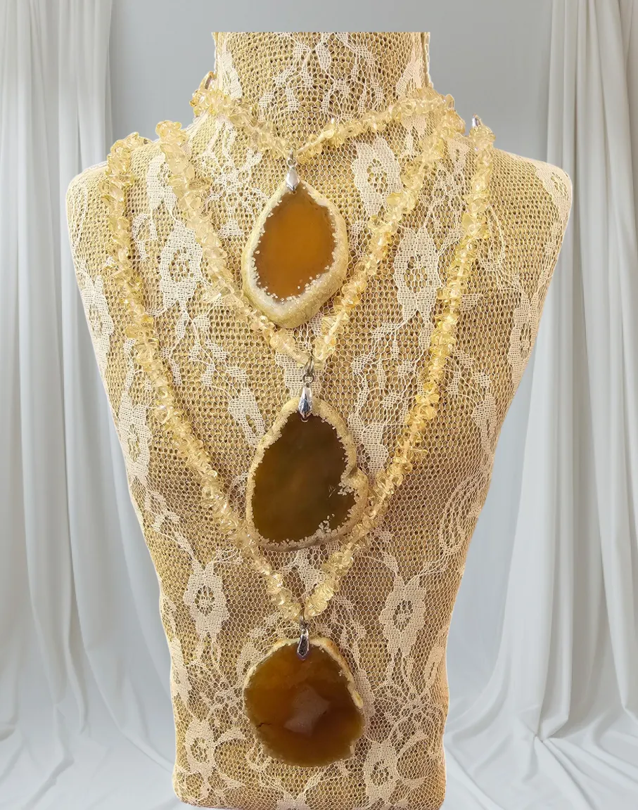 FINAL SALE was $26.99 - 3 Color Ways - Cut Crystals with Glass Chain Necklace